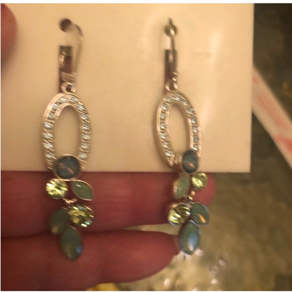 Givenchy Rhinestone Encrusted Vintage Earrings Gorgeous Colors Fashionable Look